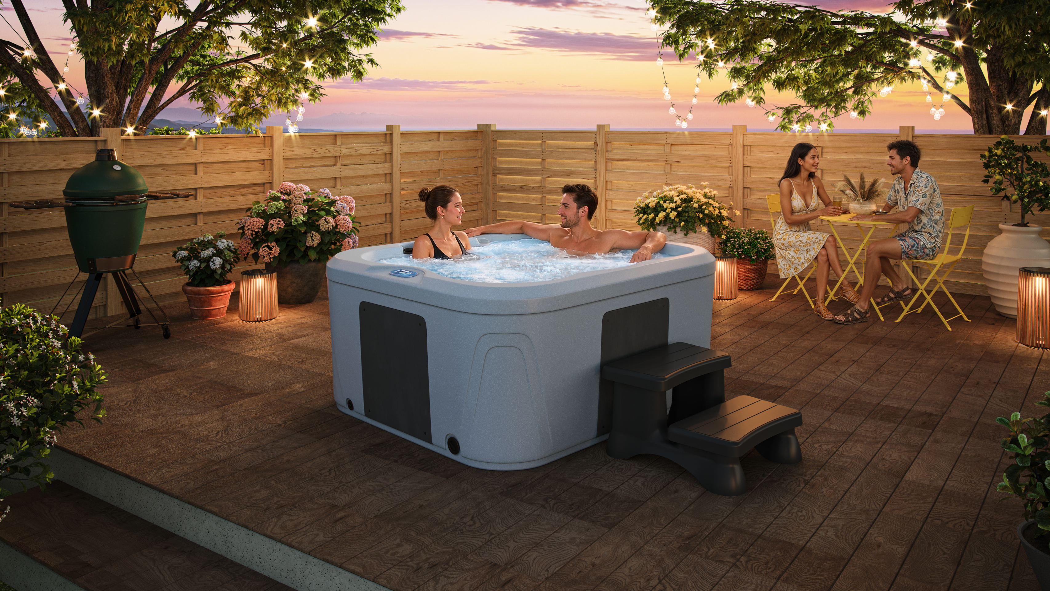 CR1 hot tub in use